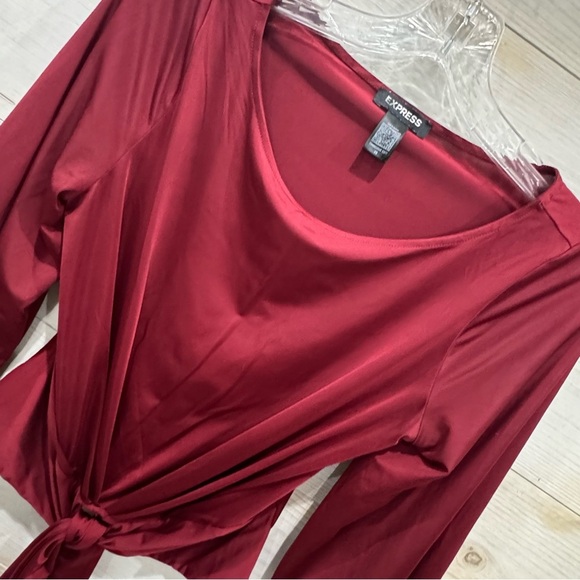 Express bubble sleeve tie waist 3/4 sleeve boho crop top ❤️ - Picture 4 of 8